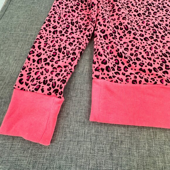 NEW! Love Peace Hope By Zenana Colorado Hooded Sweater Leopard Pink Medium - Picture 10 of 11